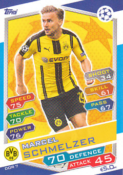 Marcel Schmelzer Borussia Dortmund 2016/17 Topps Match Attax CL #DOR07